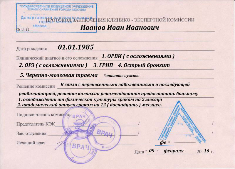 Справка о надомном обучении